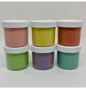 Set of 6 pastel colored 2 oz sensory dough